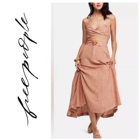 Free People Casablanca linen blend skirt with pockets - Picture 1 of 14